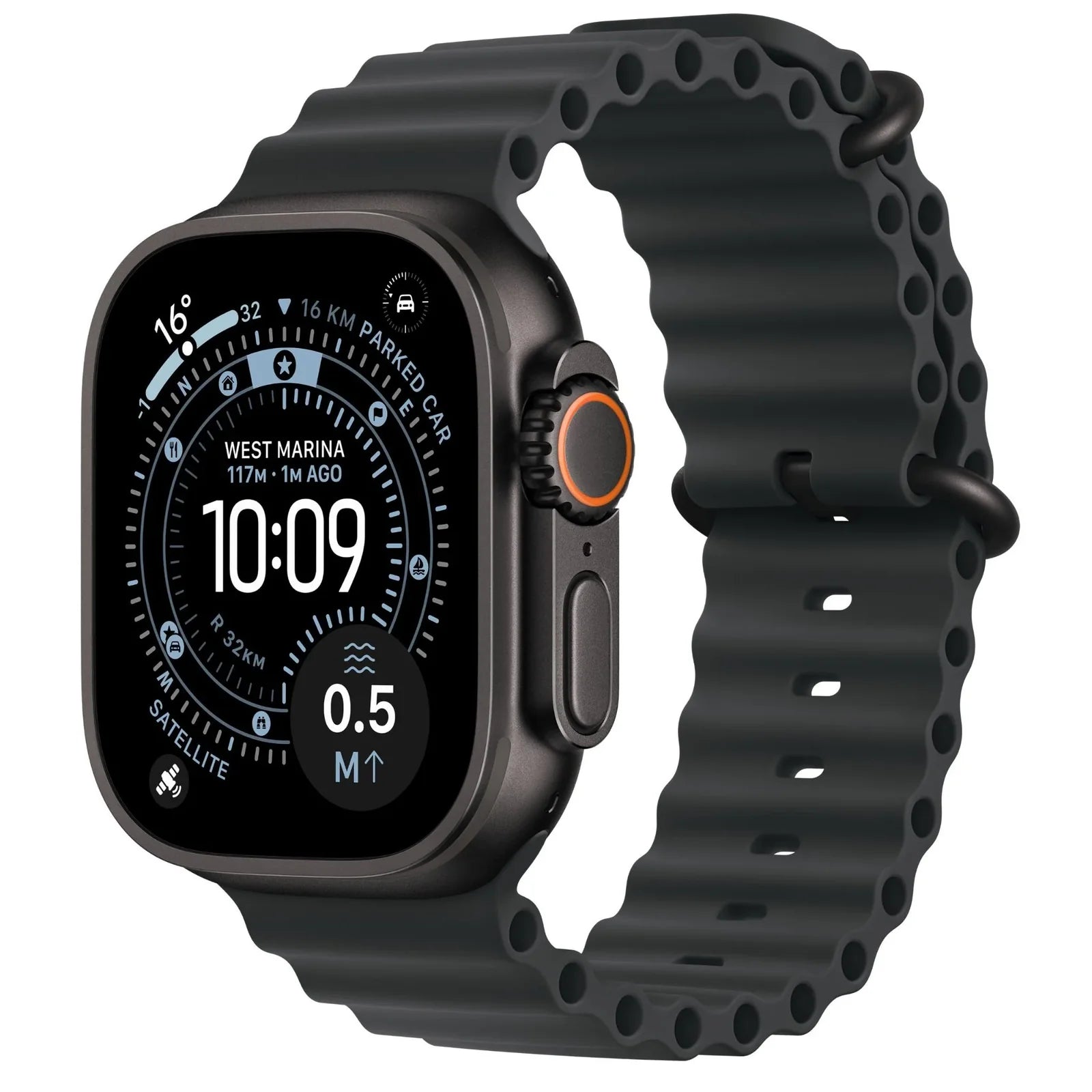 Apple Watch Ultra 3 49mm Black Titanium Case GPS + Cellular Ocean Band (Black)
